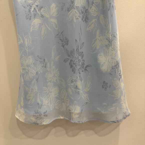 Halston Vintage Y2K Pastel Blue Floral Slip Chemise Lingerie Coquette Fairy Soft - Picture 5 of 9